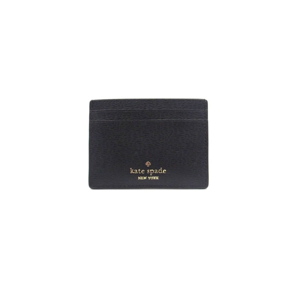 NWT Kate Spade NYC Big Apple Pretzel Small Saffiano Slim Card Case Holder Black - Picture 4 of 4